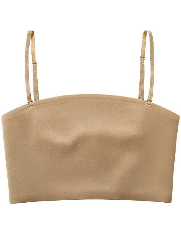 Non-steel ring non-marking breathable strapless wrap backless bra