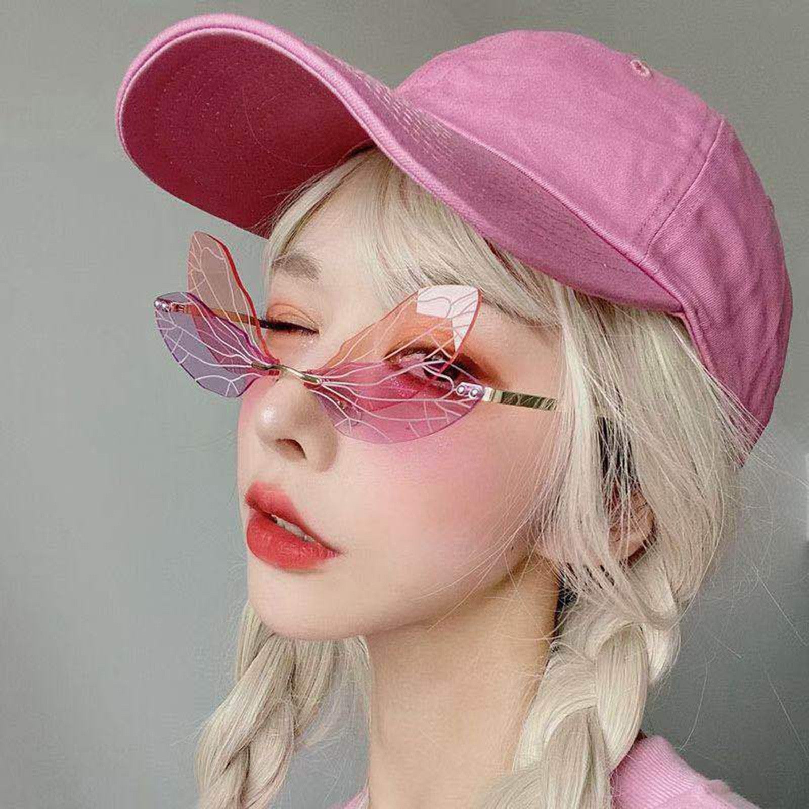 Dragonfly Wing Rimless Glasses