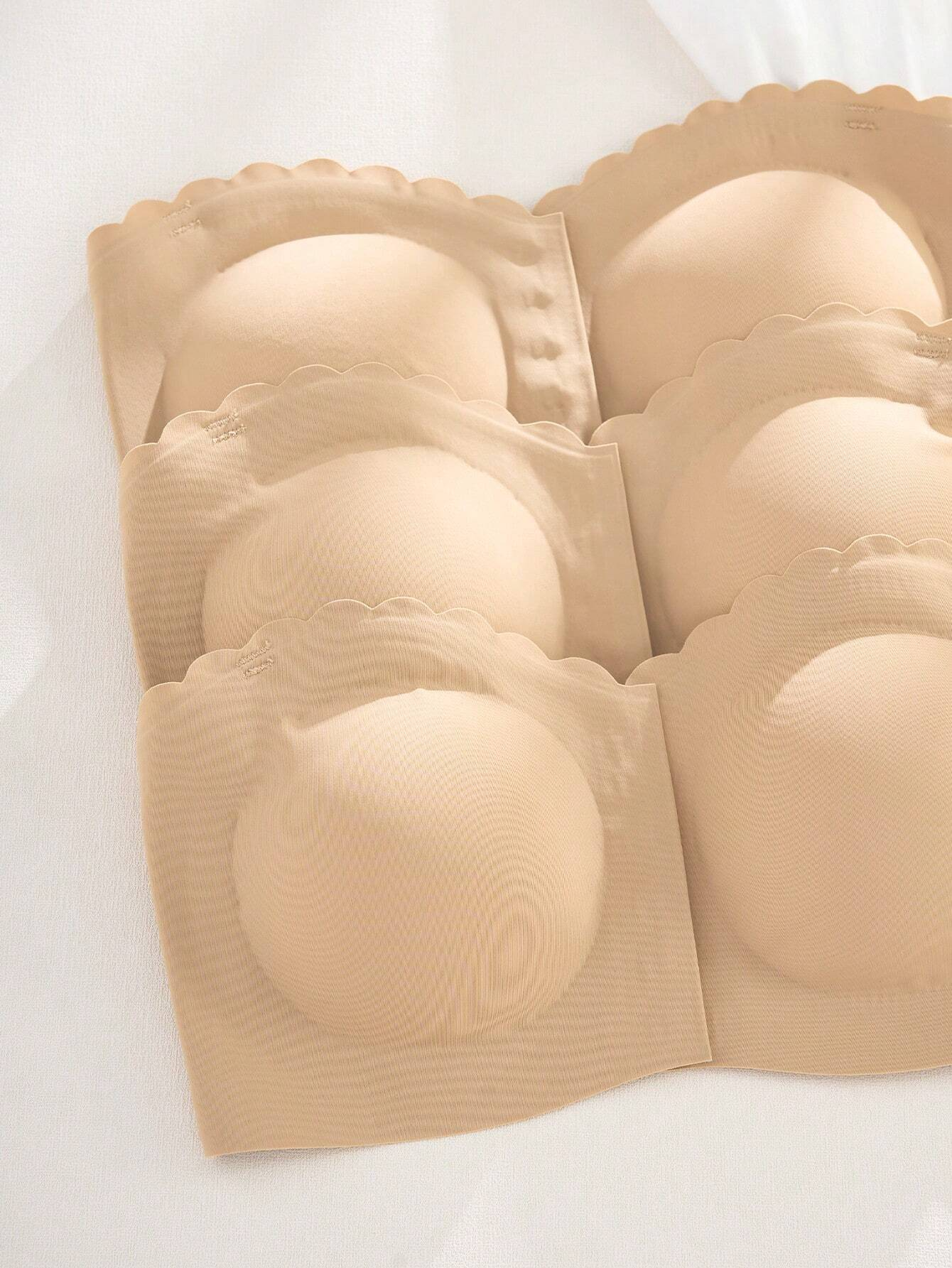 Front Closure Wireless Strapless Bra Beige