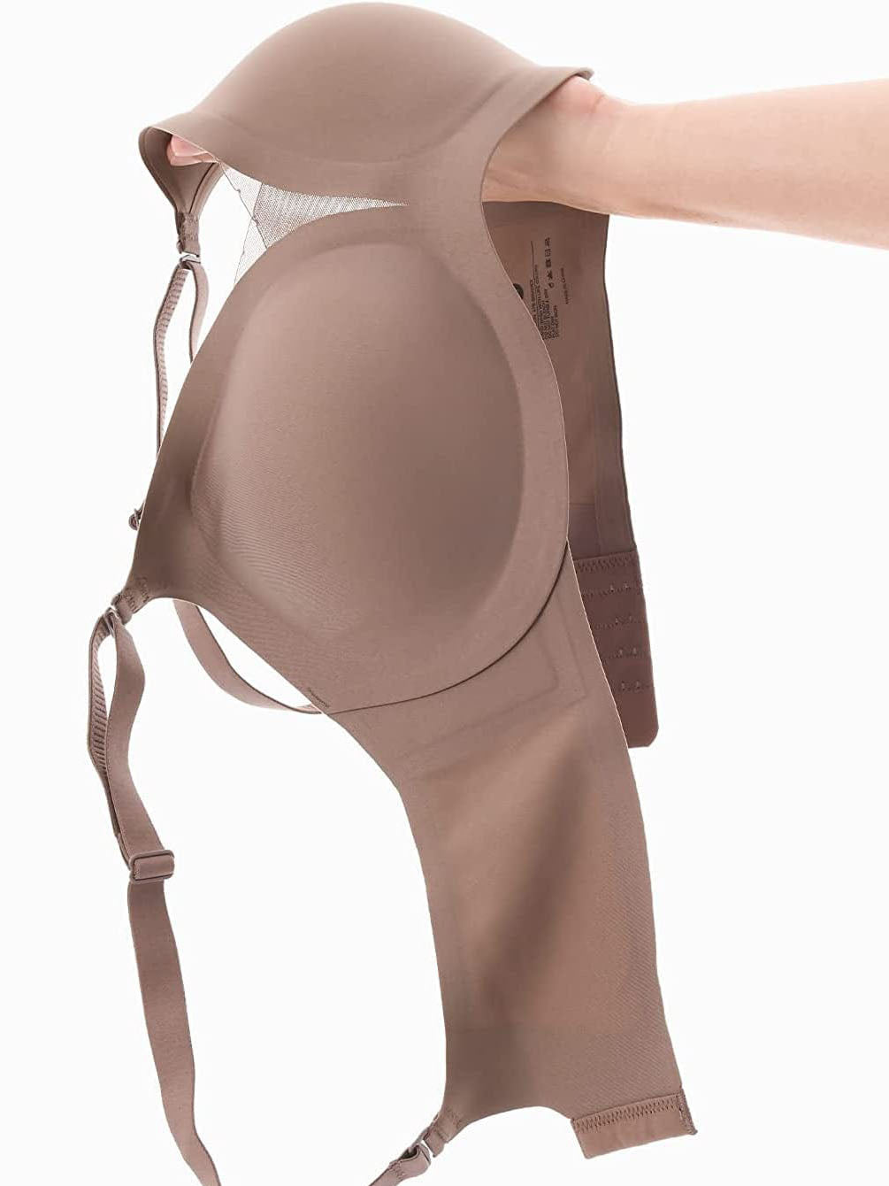 Mesh Wireless Bra & Thong Beige