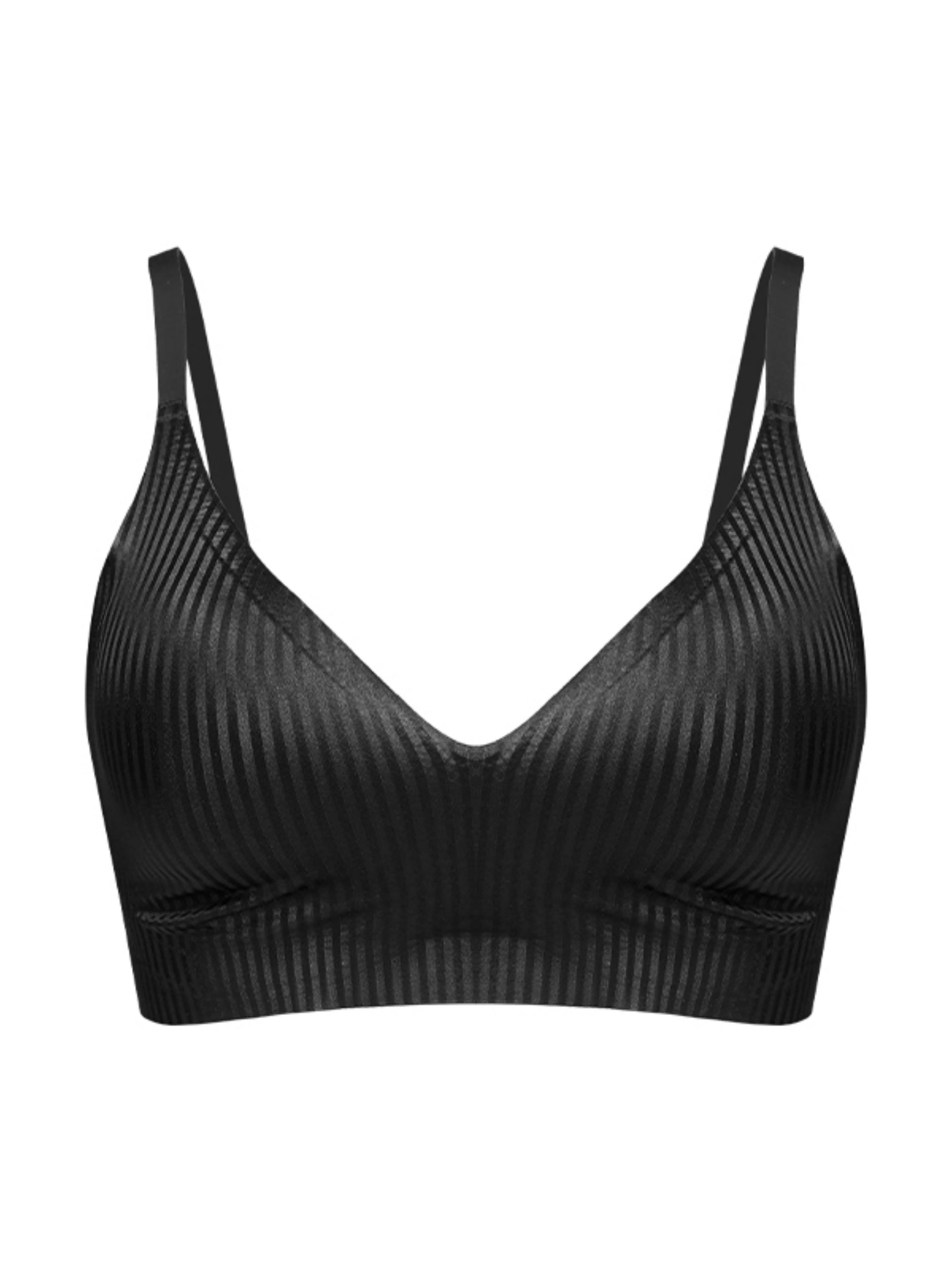 Striped Ice Silk Seamless Push-up Breathable Bra, Sexy & Beautiful Back