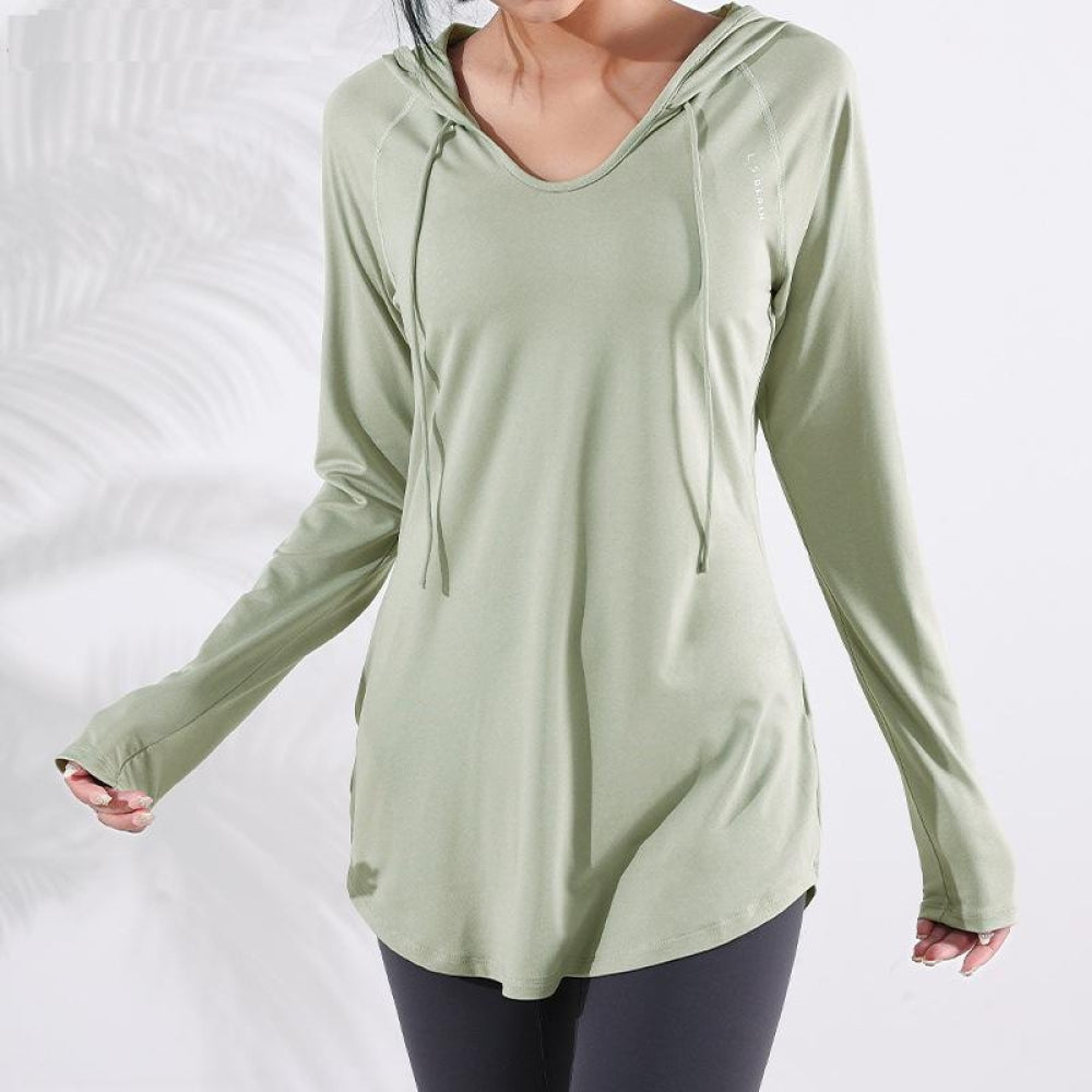 Quick Dry Loose Women's Hooded Yoga & Fitness Top