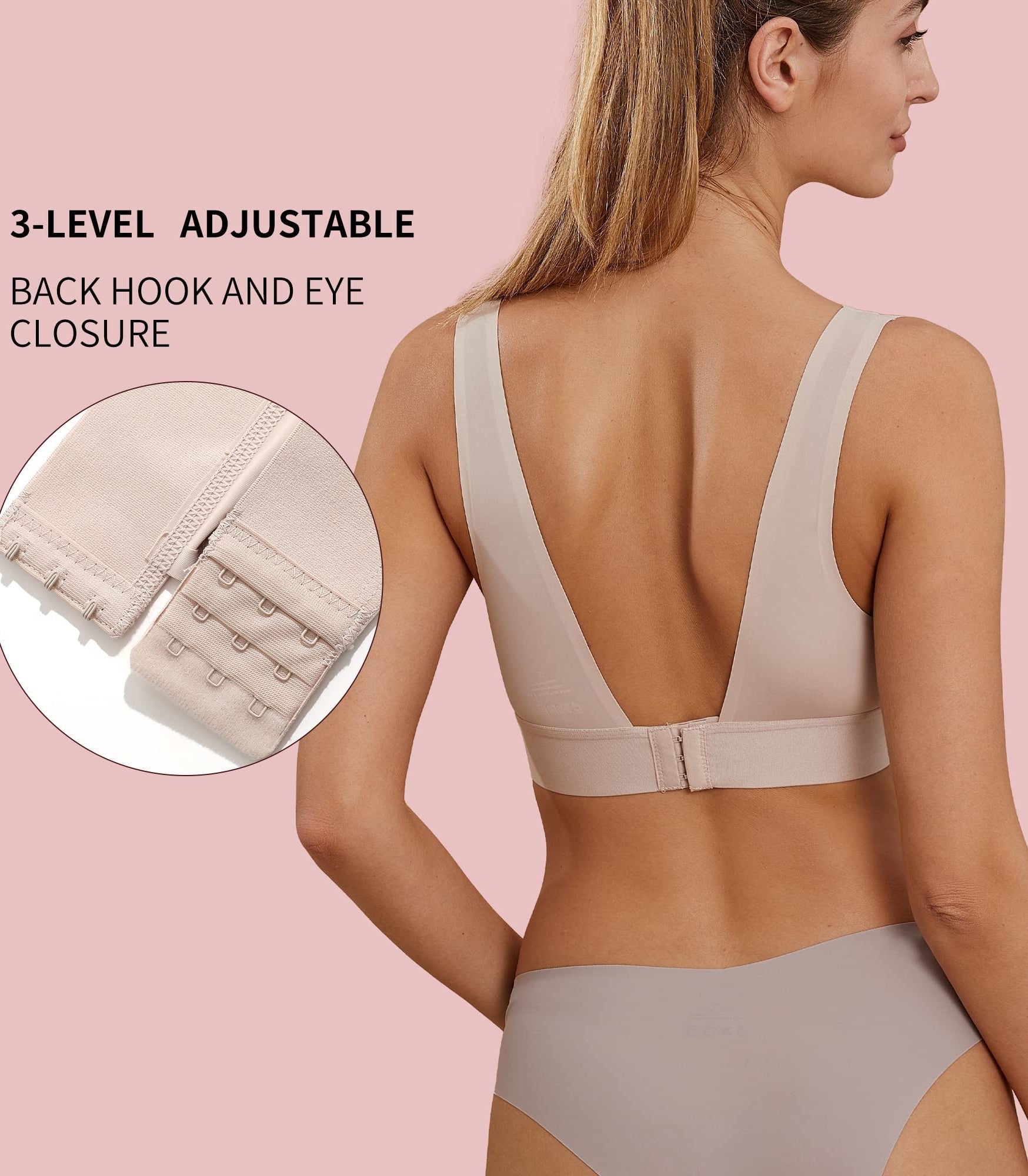 Bralettes for Women V-Neck Bras for Women Beige