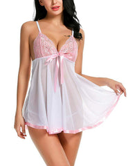 Avidlove Lingerie Lace Babydoll Strap Chemise Mesh Sleepwear Outfits