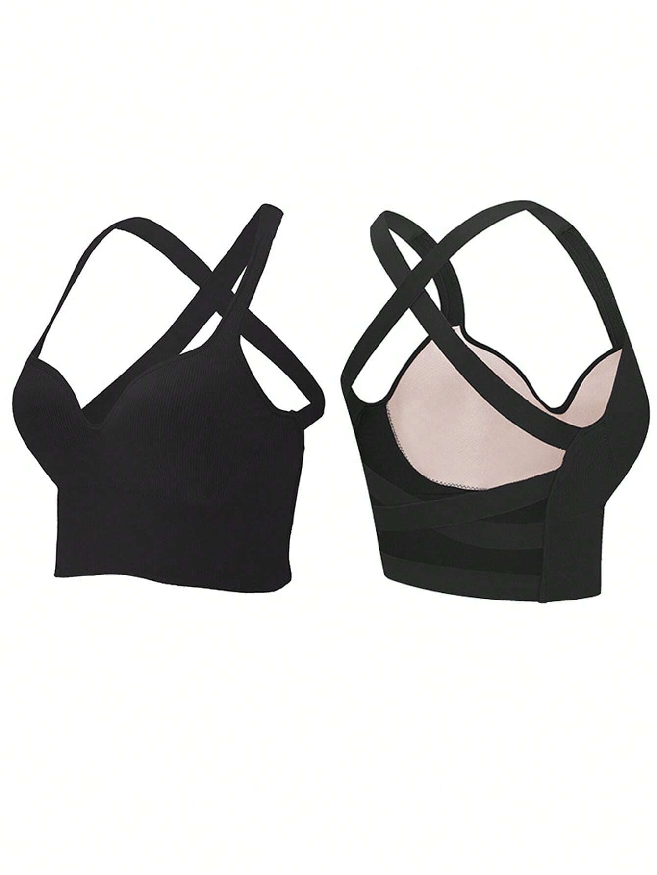 Seamless Plus Size Cross Back Bra