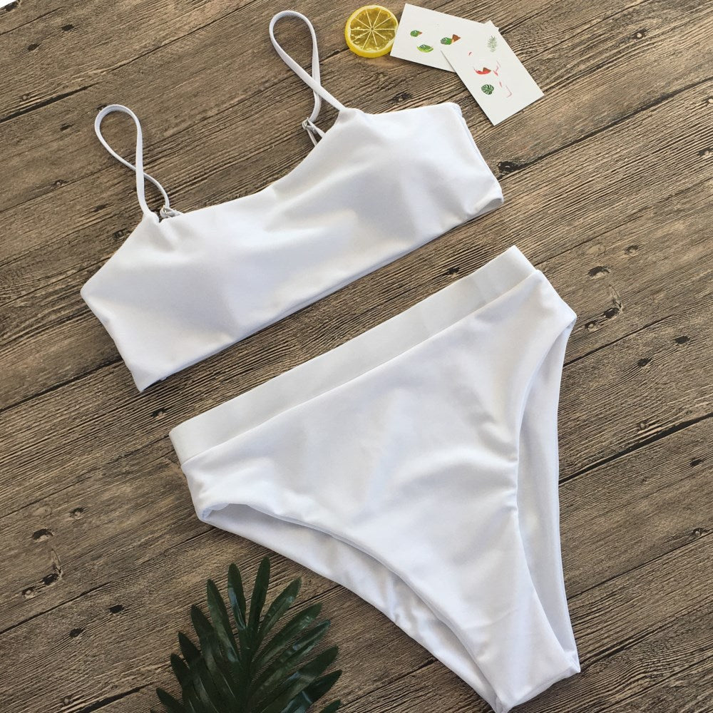 Darkgoldenrod Teal Contrast Sporty Bikini Top