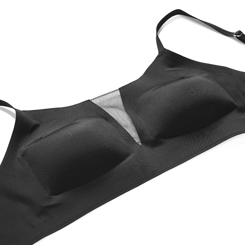 Mesh Splicing Seamless Comfort Non-Steel Ring Wireless Bra