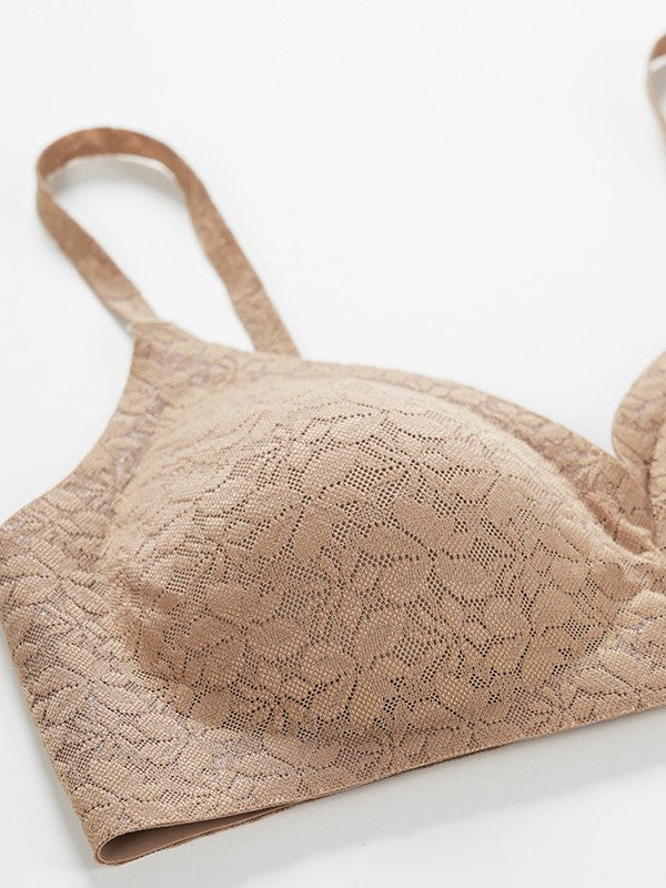 lace French gathered without steel ring bra panty set