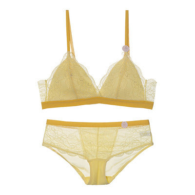 Push Up Thin Triangle Cup Lace Lingerie Set