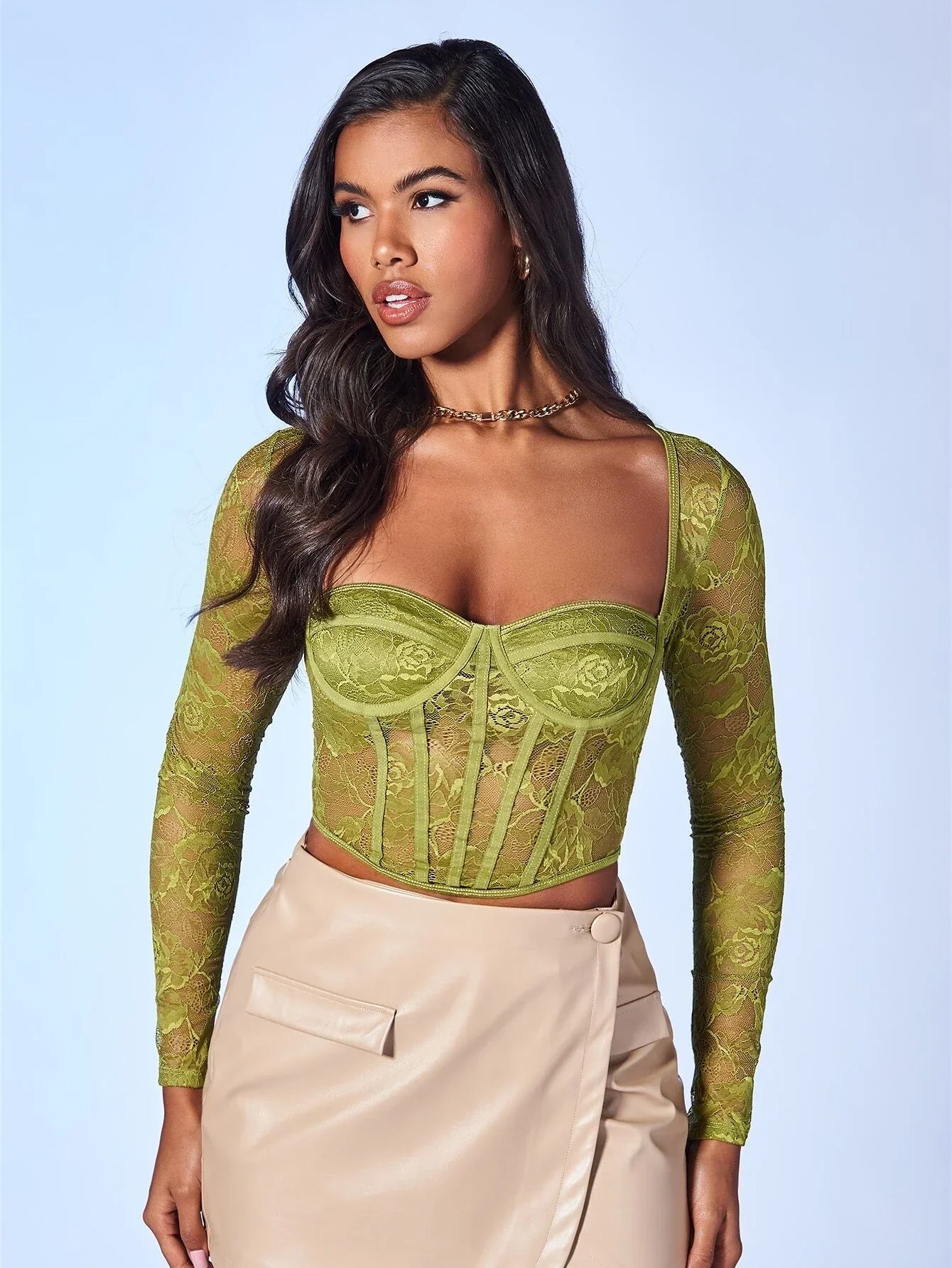 Sweetheart Neck Bustier Lace Top