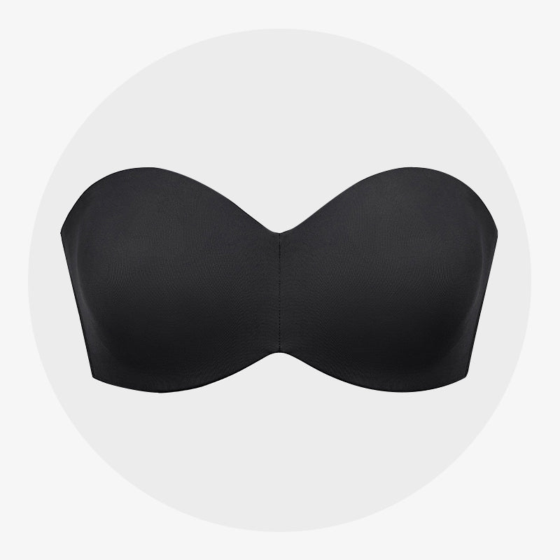 Plus Size Non-Slip Strapless Invisible Wirefree Bra Black