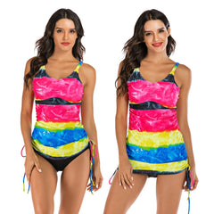 Two Piece Halter Top Surfing Suit Side Adjustable Swimsuit