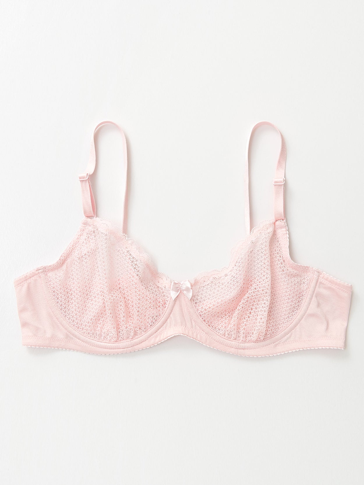 Unlined See Through 1/2 Cup Mesh Demi Shelf Underwired Bra