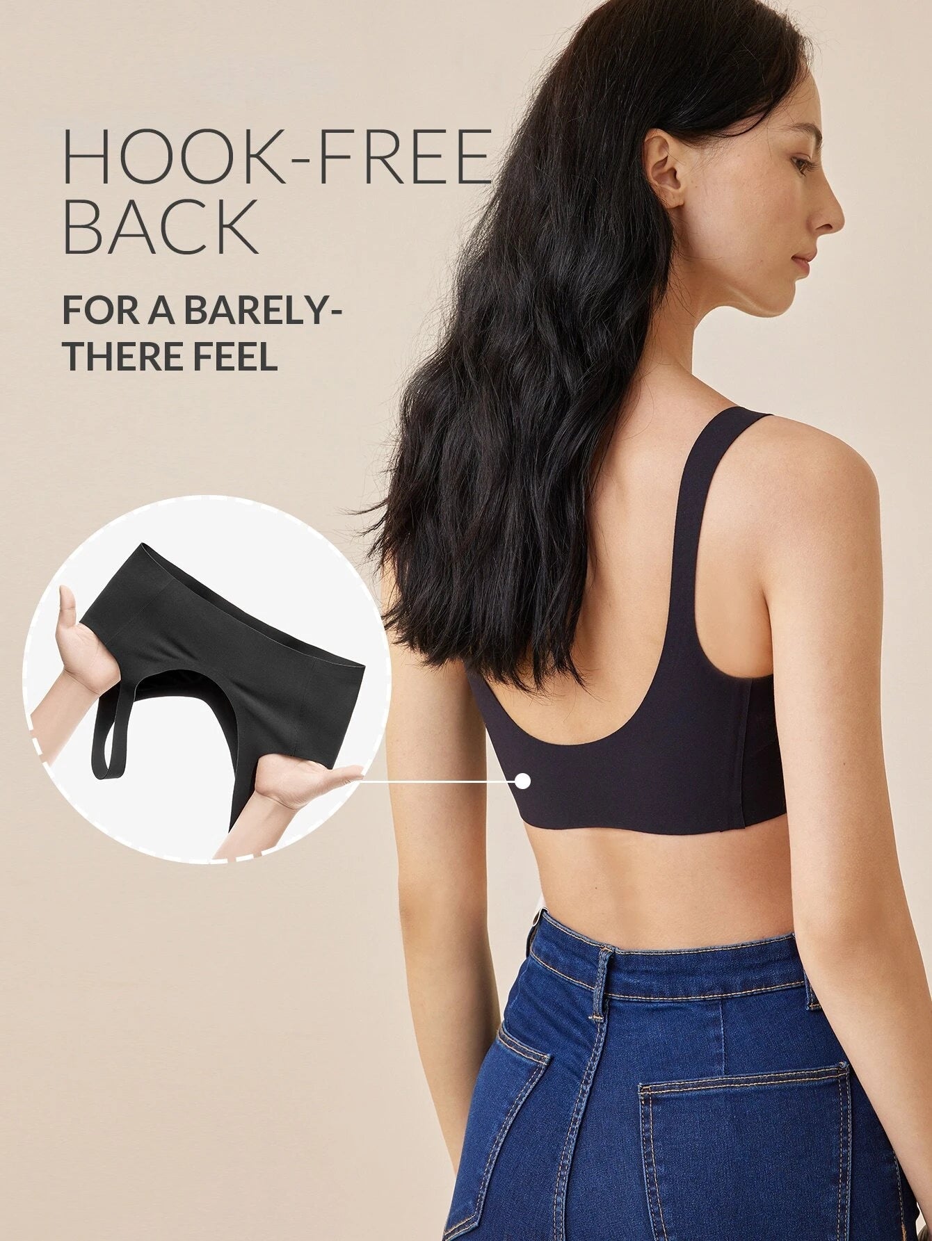 Wireless Racerback Lounge Bra Black