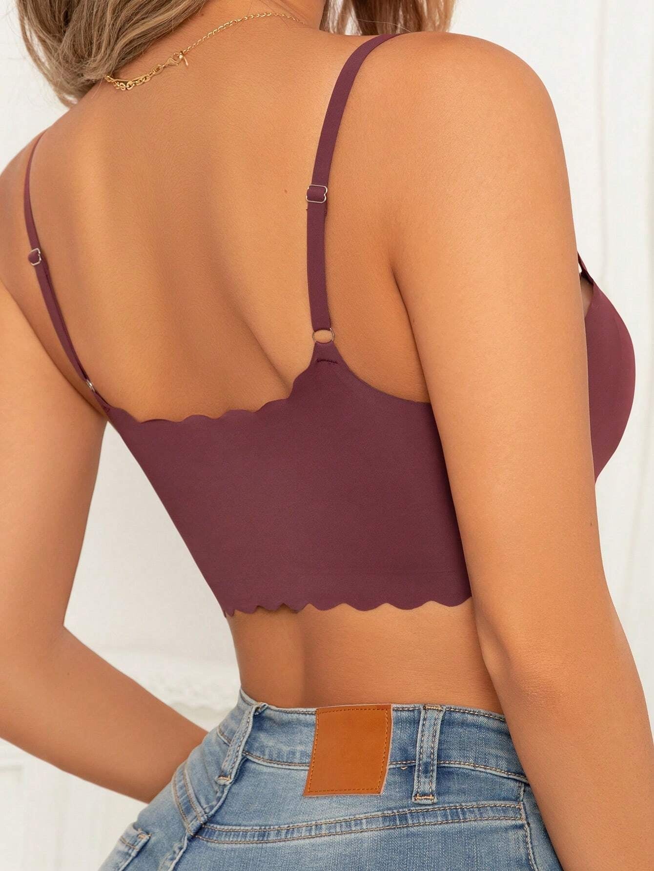 Milk & Coffee Seamless Wireless Bra VioletRed