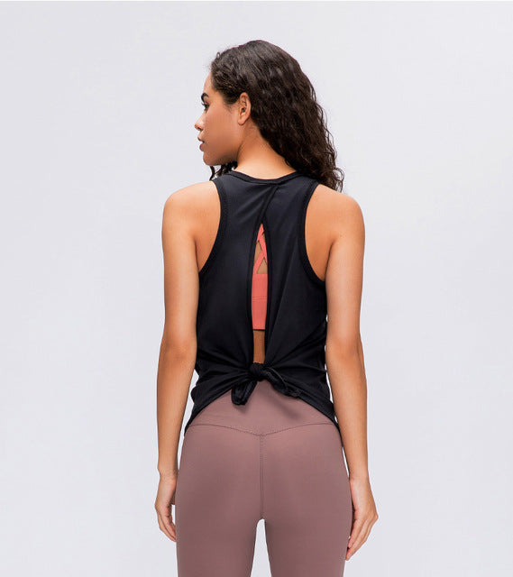 Sexy Back Open Loose Fit Women's Yoga Fitness Top