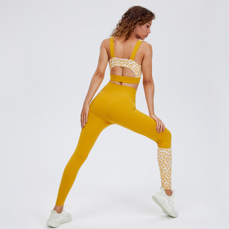 2 Piece Leopard Print Women's Sports & Yoga Set