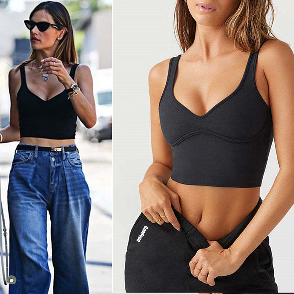 Nylon Padded Women's Push Up Yoga & Sports Top