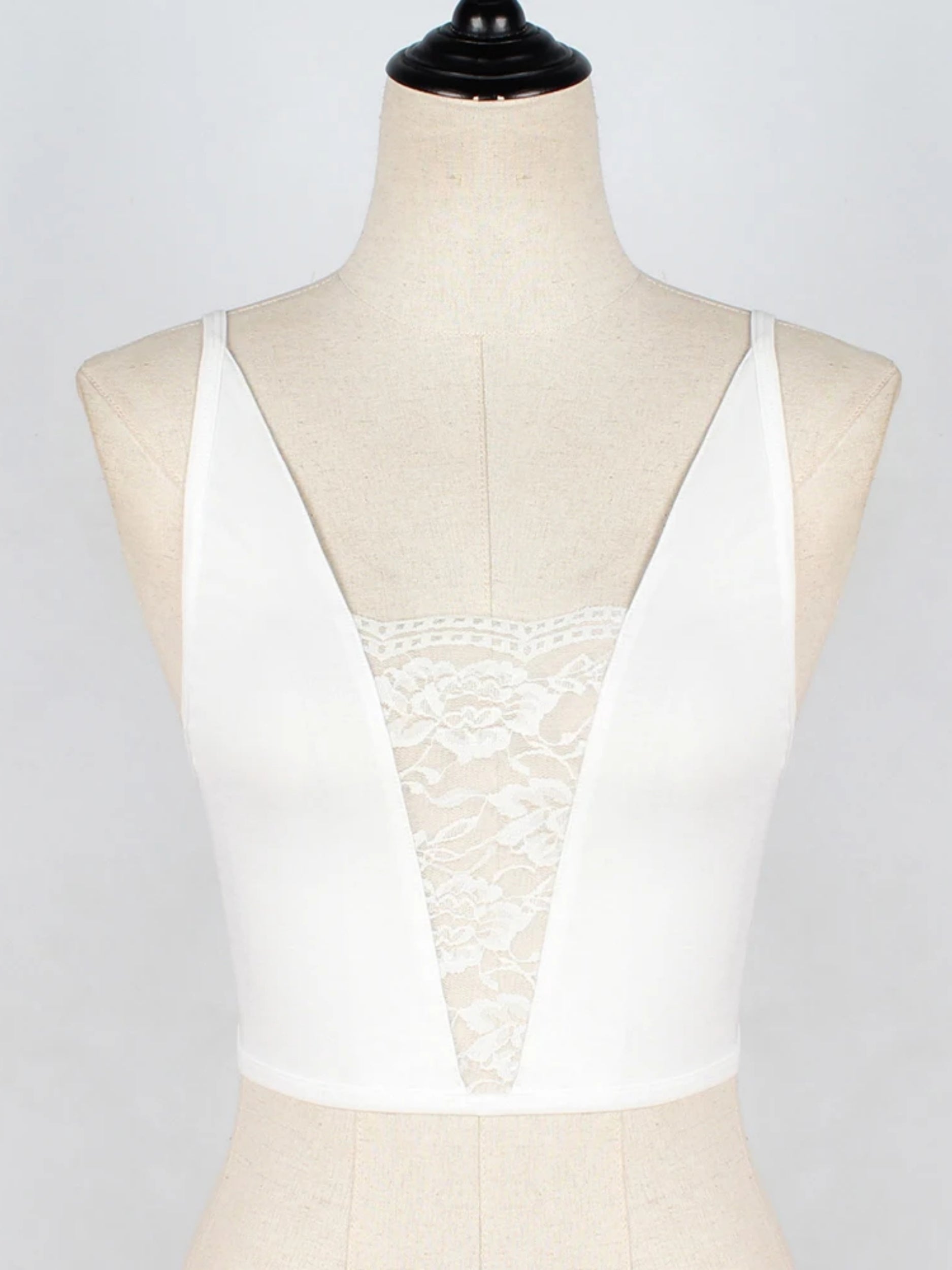 Sexy Solid Color Seamless Lace Bra White