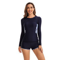 Rash Guard Long Sleeve Sun Shirt with Boyleg Bottom