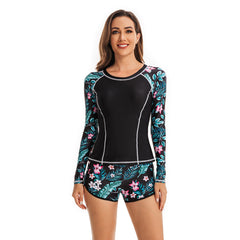 Rashguard Long Sleeve Swimsuit Shirt Set