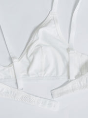 Thin Solid Color Daily Comfortable Seamless Bra White