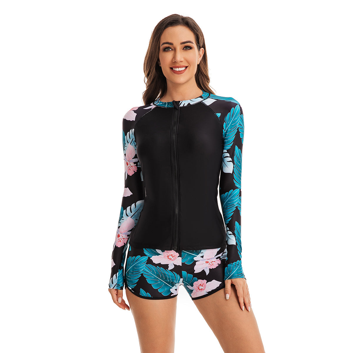 Long Sleeve Swimming Shirts with Bottom for Women