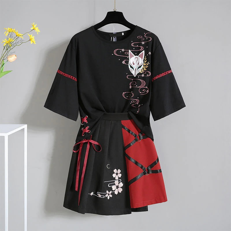 Anime Fox Mask Clothing Set