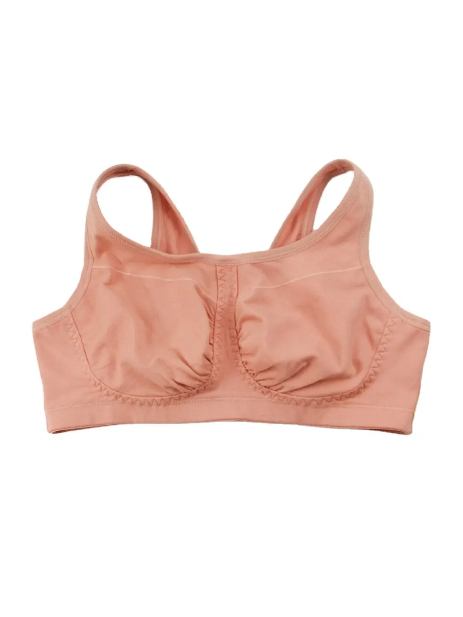 Breathable Wireless Bra Back Close Wide Strap Pink