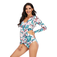 One Piece Long Sleeve Rash Guard Swimsuits