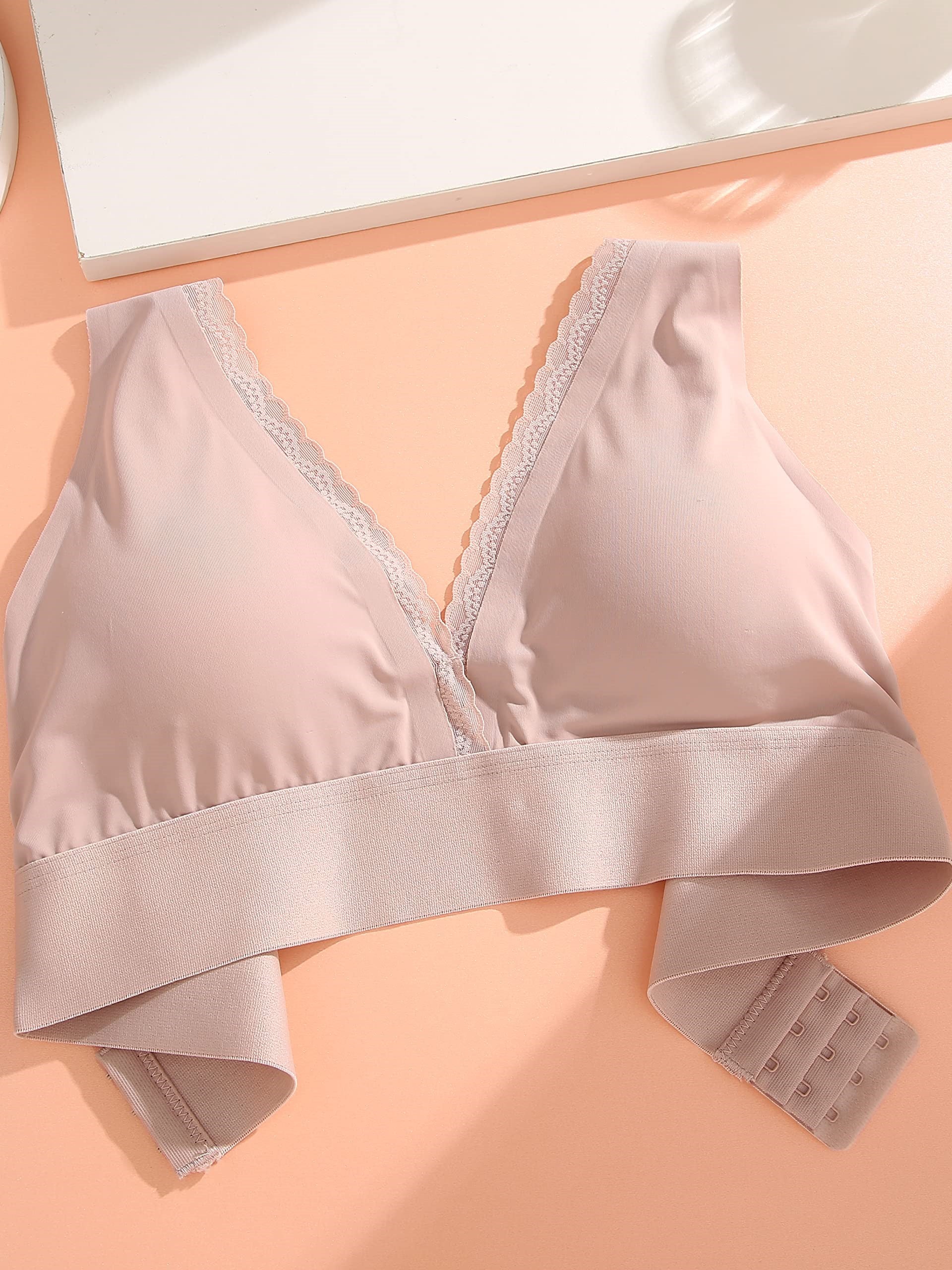 Bralettes for Women V-Neck Bras for Women Beige