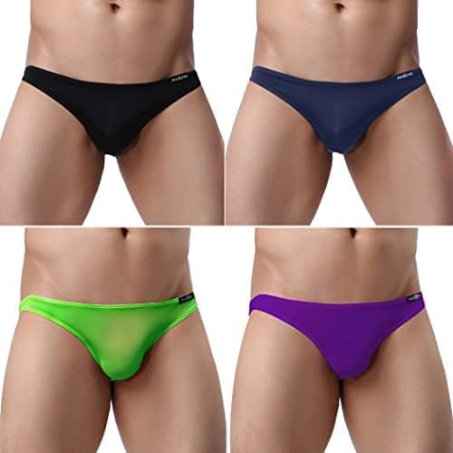 Avidlove Underwear Men's 4 Pack Classic Low Rise Stretchy Hip Briefs Bikini