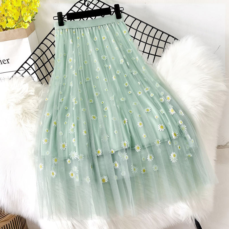 Sweet Mesh Korean Skirt