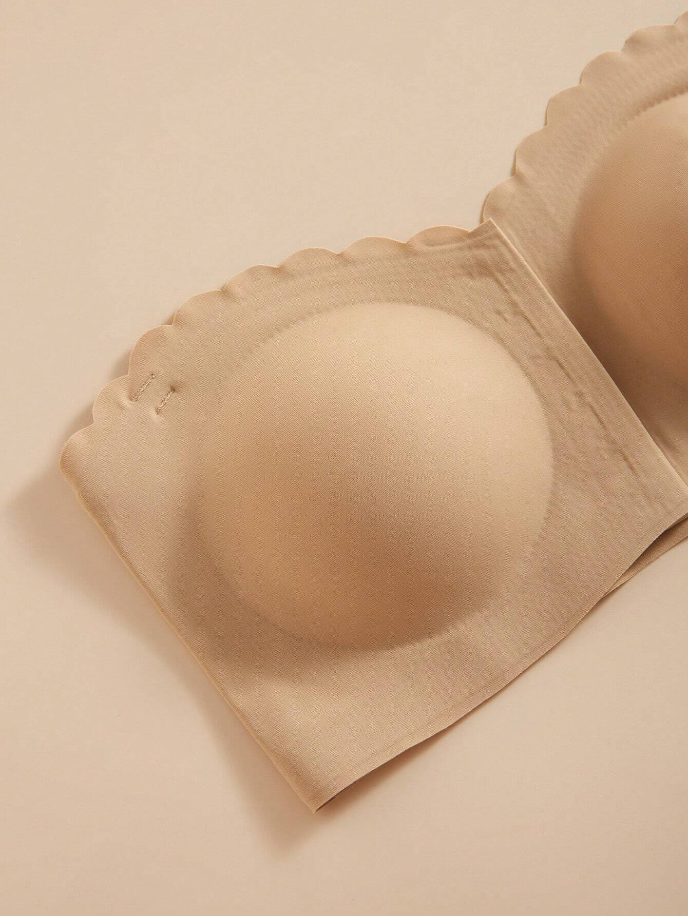 Front Closure Wireless Strapless Bra Beige