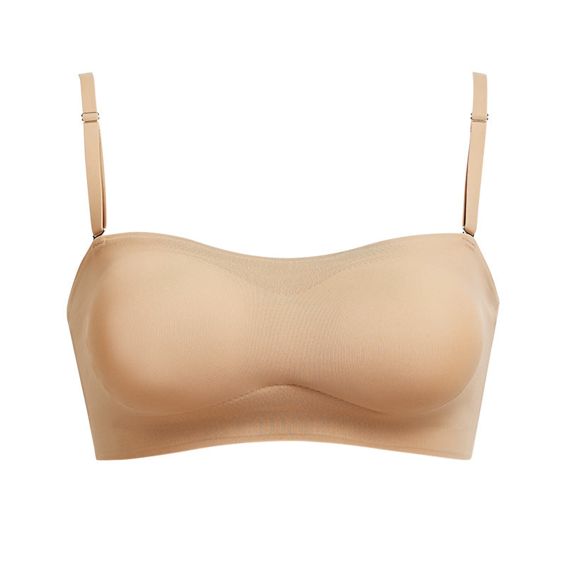 Strapless Non-slip Small Bust Gathering beautiful back Wireless Bra