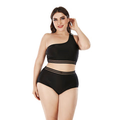 Plus Size Two Piece Bikini Swimsuit High Waisted Bathing Suit
