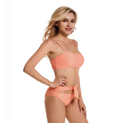 Bikini Set Pink Color Triangle Two Piece Swimsuit
