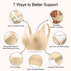 Seamless Wireless V Neck Beige
