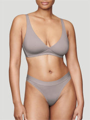 Solid color deep V Wireless Bra