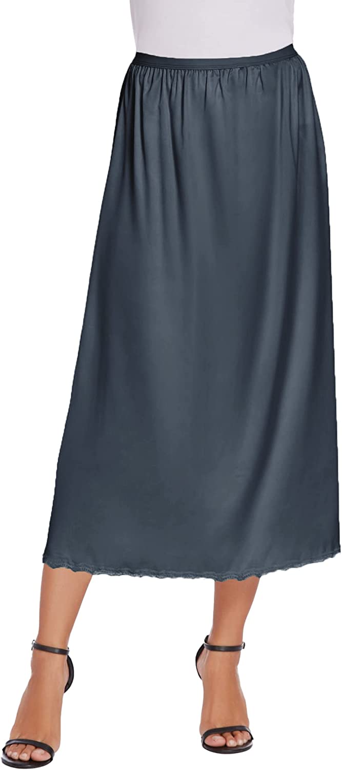 Avidlove Satin Half Slip Lace Long Underskirt S-XXL