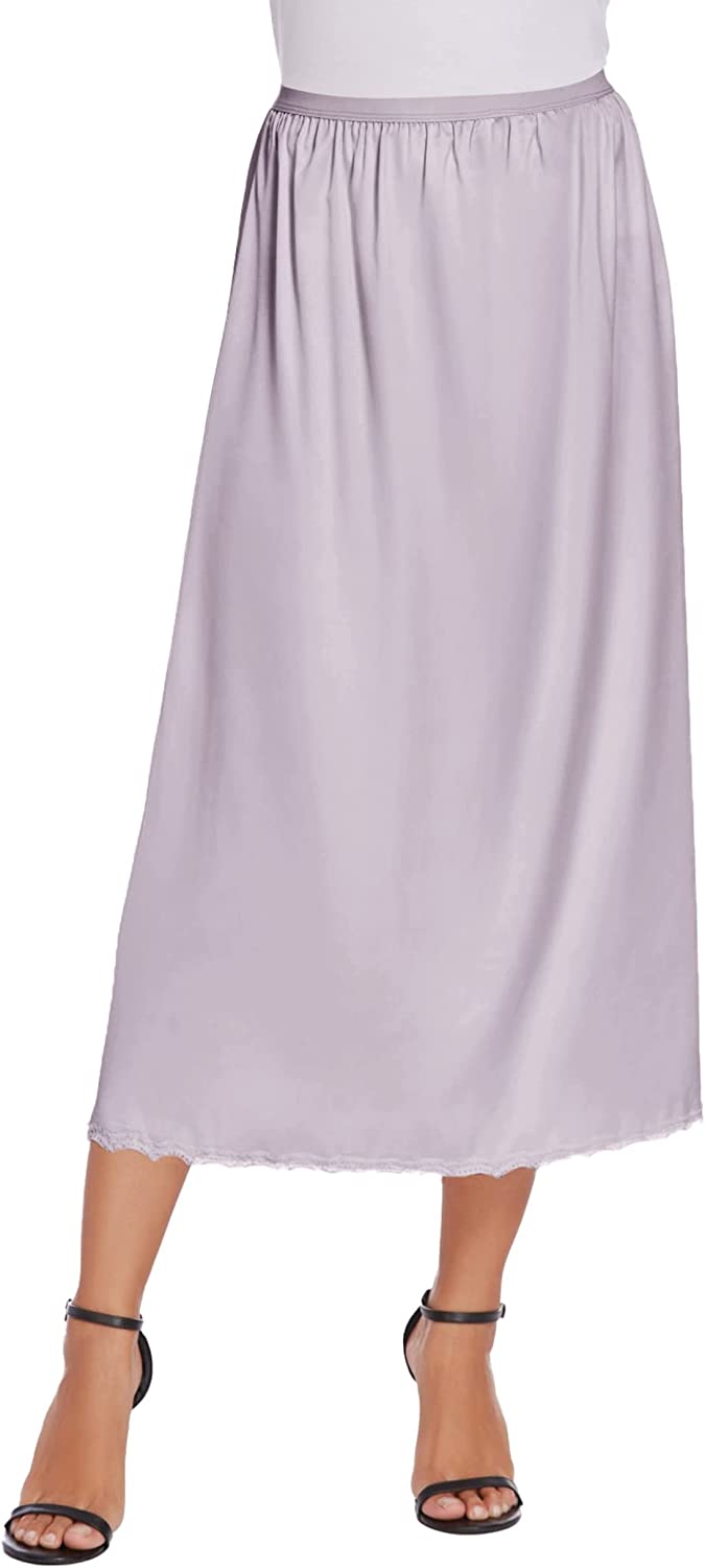 Avidlove Satin Half Slip Lace Long Underskirt S-XXL