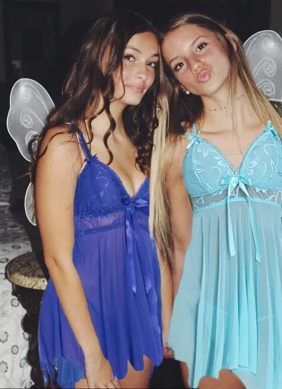 Avidlove Lingerie Lace Babydoll Nightdress Mesh Chemise V Neck Sleepwear