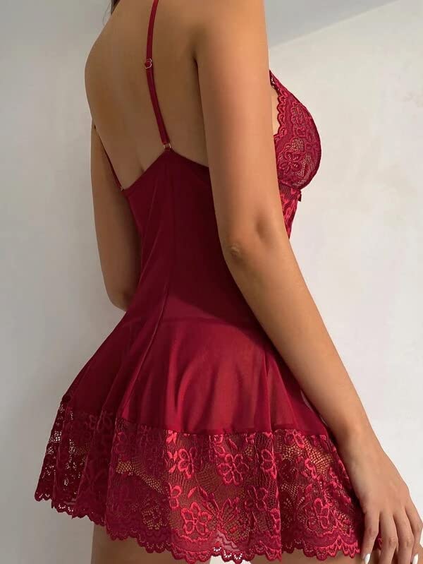Avidlove Lingerie for Kinky Babydoll Lingerie Mesh Sleepwear Lace Chemise
