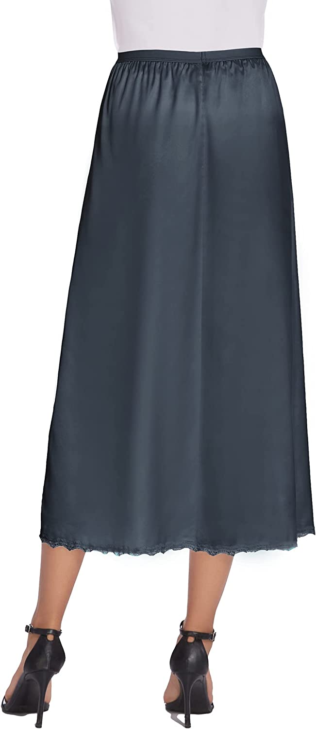 Avidlove Satin Half Slip Lace Long Underskirt S-XXL