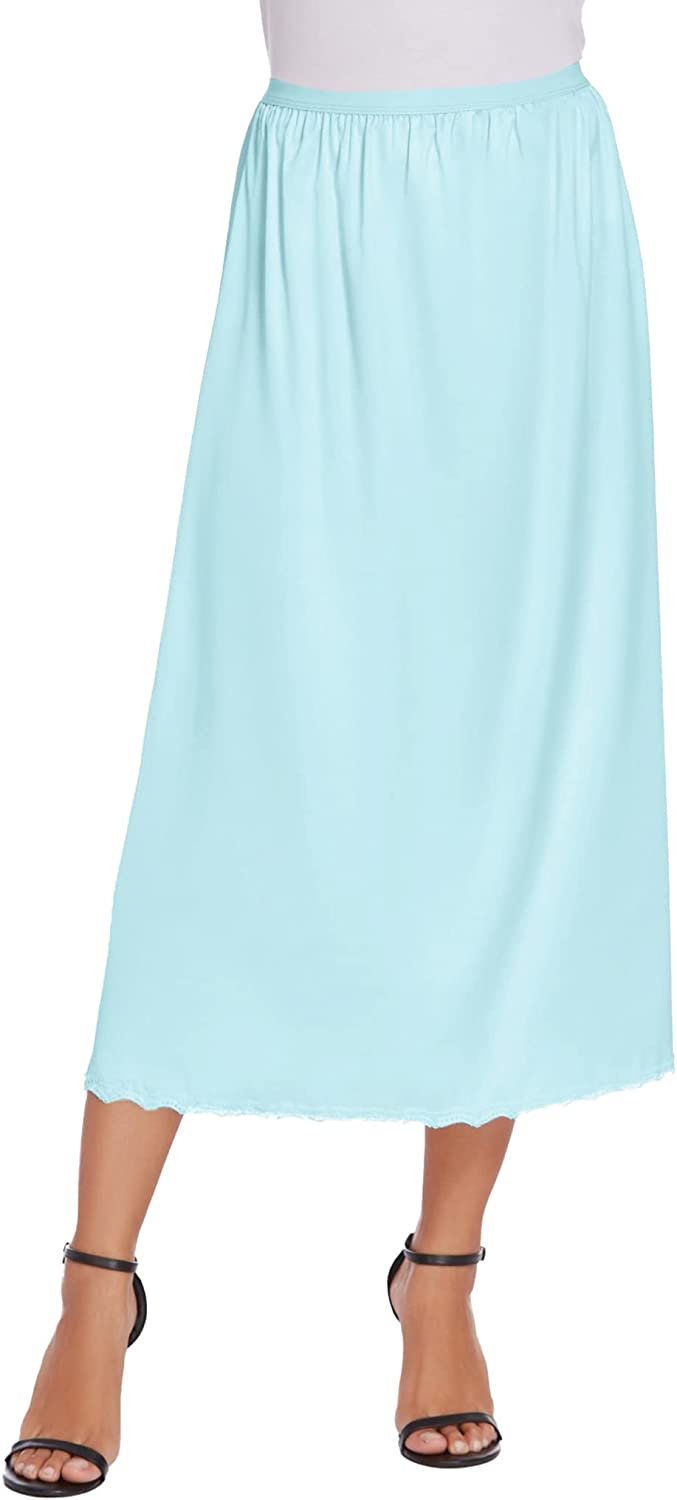 Avidlove Satin Half Slip Lace Long Underskirt S-XXL