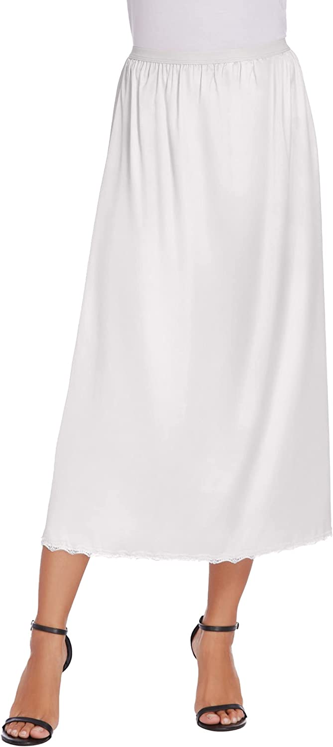 Avidlove Satin Half Slip Lace Long Underskirt S-XXL