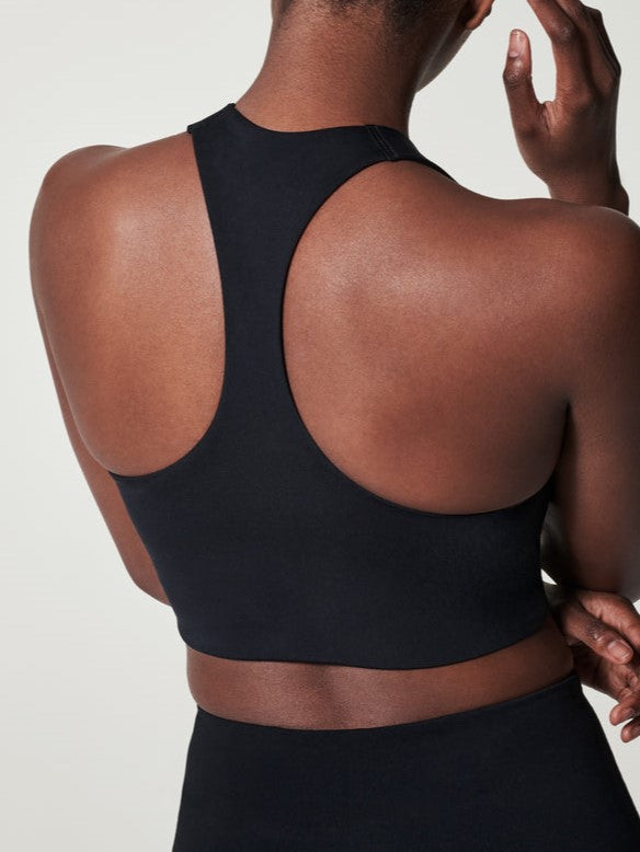 Longline Medium Impact Sports Wireless Bra Black
