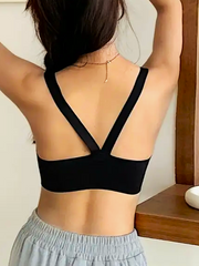 Soft Seamless Front Closure Deep V Push Up Plunge Bra Black