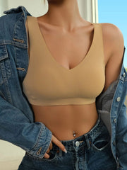 Solid No Show Wireless Bra Tan