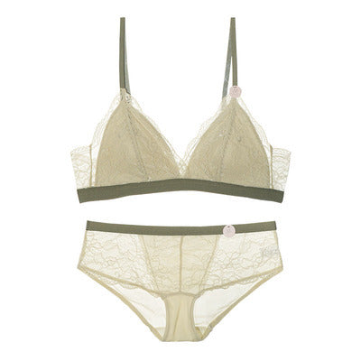 Push Up Thin Triangle Cup Lace Lingerie Set